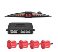 Sensore PDC Kit Sensori Di Parcheggio Da 12 V Per Auto Monitor Angoli Ciechi Display LCD 22 Mm Monitoraggio Radar Retromarcia E Backup Con Segnale Acustico 4(Red)