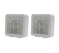 Sensore per zigbee Temperatura Umidità con Display LCD Sensore | Compatibilità hub per zigbee, integrazione per smart home, display dati in tempo , materiale ABS durevole(2pcs)