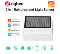 Sensore pioggia Tuya Zigbee 2 in 1 con rilevatore di luce Rilevatore pioggia impermeabile esterno IPX4 funziona con Smart Life Home Assistant Z2M