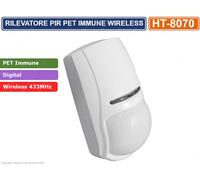 SENSORE PIR INFRAROSSO PET IMMUNE WIRELESS 433 MHz ANTIFURTO CENTRALE ALLARME