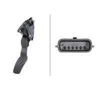 HELLA 6PV 009 978-801 Sensore, Posizionamento pedale acceleratore - per veicolo con guida a Dx - 6a... poli - non per cambio automatico CVT (continuo)