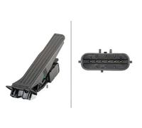 HELLA 6PV 010 946-011 Sensore, Posizionamento pedale acceleratore, per veicolo con guida a Sx, 6a... poli, Trasmissione automatica, Rivestimento pedale in gomma