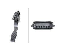 HELLA 6PV 009 978-791 Sensore, Posizionamento pedale acceleratore, per veicolo con guida a Sx, 6a... poli, Cambio manuale