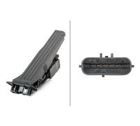 HELLA 6PV 010 946-021 Sensore, Posizionamento pedale acceleratore, per veicolo con guida a Sx, 6a... poli, Cambio manuale, Rivestimento pedale in gomma