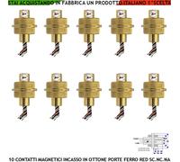 Sensore Posizione Porta Pz 10 Contatti Magnetici Incasso Ottone Allarme Cancello
