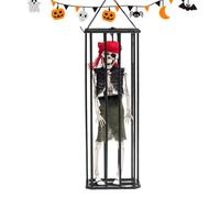 Sensore Prisoner Ghost Ornament | Figura della gabbia animata con luci di rilevamento del movimento | PROPRITÀ SMARY, decorazione di rilevamento infestato, caratteristica lampeggiante, soggiorno, Hall