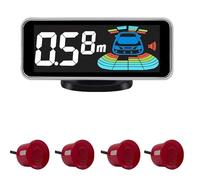 sensore retromarcia Kit sensori di parcheggio radar multipli Retroilluminazione Parktronic visualizzazione a LED Assistente rilevatore monitor backup(Red sensors,6 sensors)
