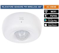 SENSORE RILEVATORE PIR WIRELESS A SOFFITTO 360° PER ALLARME ATLO-AZ-WG13A-TUYA
