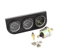 Sensore Temperatura Acqua Auto,52Mm Autogage Nero Consolle Olio/Volt/Manometro Acqua Con Acciaio Inossidabile, Kit Manometro Triplo Sostituzione Per Camion Auto