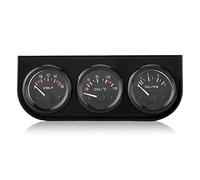 Sensore Temperatura Acqua Auto, Indicatore Pressione Olio, 3 IN 1 Kit Triplo Manometro, Voltmetro, Manometro Pressione Olio Temperatura Acqua Tachimetro, per Auto Moto (12V), 190 * 79mm