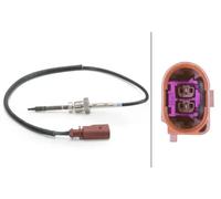 Hella Sensore Temperatura Gas di Scarico 6PT014494-111 Avvitato 2 poli 242mm per AUDI A8/A5/A4 B8/D4