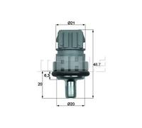 MAHLE Sensore Temperatura Liquido Refrigerante con Guarnizione per Di VW Golf IV