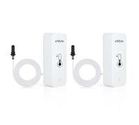 Sensore Temperatura Wifi, Igrometro Digitale Interno ed Esterno con Sonda Esterna, Termometro Frigorifero Meter App Monitor, Baby Room Termometro per Frigorifero, Acquario, Bianco 2 Pack