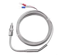 Sensore termocoppia EGT tipo K per sonda di temperatura gas di scarico del motore, in acciaio inox diametro 5 mm, lunghezza della sonda 80 mm e isolamento del cavo in fibra di vetro (5 m)