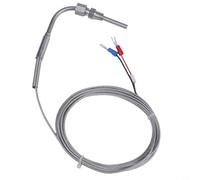 Sensore termocoppia tipo EGT K per gas di scarico motore con sonda in acciaio inox e blocco filettato regolabile, cavo isolato in fibra di vetro disponibile in diverse lunghezze ()