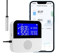 Sensore termometro igrometro WiFi con sonda esterna,monitor digitale wireless di temperatura e umidità Aggiornamento sincronizzazione in tempo reale,con retroilluminazione LCD,funziona con l'app Tuya