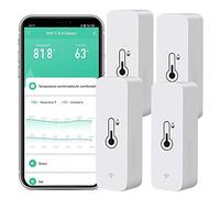 Sensore termometro igrometro WiFi: monitor intelligente di umidità della temperatura, con monitor remoto e allarme di notifica APP TUYA,funziona con Alexa