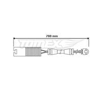 Sensore usura pastiglie Assale anteriore Freno a disco TX 30-29 TOMEX Brakes