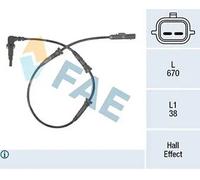 FAE Sensore ABS 78314 – sensore velocità ruota Hall per Dacia, Renault