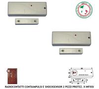 Sensore Vibrazione Radio 433,92 MHz Bianco 2 Pz Secur-lysa GSM Antifurto CM 20VR