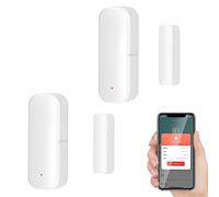 Sensore WiFi Smart per porte e finestre, allarme rilevatore wireless di porte e finestre, Smart Sensore di contatto per porte e finestre per la sicurezza domestica compatibile con Alexa.2PCS