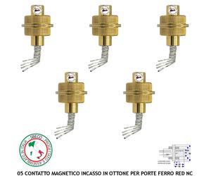 Sensori Corrazzati Antifurto Ottone Incasso 5 Pezzi Infissi Ferro Porte Blindate