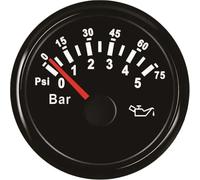 Sensori di pressione dell'olio M10X1 NPT1/8 Trasmettitori meccanici automatici 52mm 0-5bar 0-10bar Manometri di pressione dell'olio Retroilluminazione rossa for barca auto bus(M10x1 0-5bar)