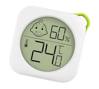 Sensori Digitali di Temperatura e Umidità con Alloggiamento ABS Bianco | Alloggiamento in ABS, schermo LCD trasparente, supporto adesivo per monitoraggio del clima interno della scuola materna