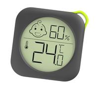 Sensori Digitali di Temperatura e Umidità con Alloggiamento ABS Nero | Alloggiamento in ABS, schermo LCD trasparente, supporto adesivo per monitoraggio del clima interno della scuola materna