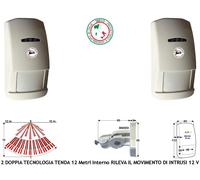 Rilevatore 2 Sensori Doppia Tecnologia Allarme Intrusi x Antifurto Portata 12MT
