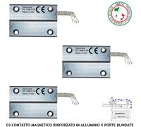 Sensori Magnetici Alluminio Blindati 3 Pz. Contatti Allarme Porte Cancelli Ferro