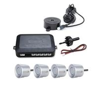 Sensori massa aria per auto Kit sensori di parcheggio per auto da 12 V e 22 mm, 4 universali, cicalino, radar retromarcia, allarme sonoro, indicatore(Silver)