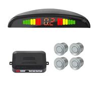 Sensori Parcheggio Auto Sensori Parcheggio Per Auto Kit Di Parcheggio Display 4 Sensori 22 Mm Retroilluminazione Monitoraggio Radar Retromarcia 12 V Sensori Di Parcheggio A Per Terra Auto(Silver)