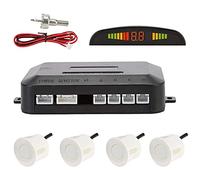 Sensori Parcheggio, Kit Auto LED Display + Suono Allarme Radar Retromarcia Antigelo Impermeabile + 4 Sensori Bianco