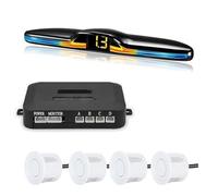 Sensori Radar Kit Di Retroilluminazione Sensore Parcheggio Parktronic Monitor Display Assistente Rilevamento Retromarcia 4 Sonde Parcheggio Pdc Sensore(BIANCO)