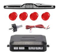 Sensori Radar Kit Retroilluminazione Sensore Parcheggio Parktronic Monitor Display Assistente Rilevamento Retromarcia 4 Sonde Parcheggio Pdc Sensore(Rosso)