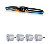 Sensori Radar Kit Sensore Parcheggio Radar Multiplo Display Retroilluminato Rilevatore Monitoraggio Retromarcia Assistente Parcheggio Pdc Sensore(Argento,4)