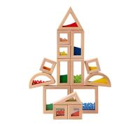 sensoriali in legno - Set di giocattoli educativi STEM da 15 pezzi con trame e forme interattive, divertente strumento di apprendimento per lo sviluppo per la crescita cognitiva e il gioco pra