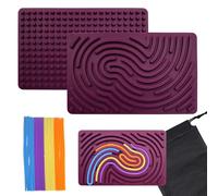 Sensorik Activity Board in silicone, sensoriale, Activity Board ard, Montessori, giocattolo double face, con 24 corde e borsa da viaggio, lenitivo ADHD Autismo giocattolo per bambini, 17 x 11 cm