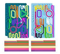 Sensorik Activity Board,Tavola da Attività Sensoriale Double Face Giocattolo Calmante in Silicone, Giocattolo Sensoriale per ADHD e Autismo Bambini da 3 anni e più adulti con 30 corde Colorati (2 pcs)