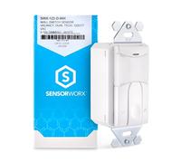 SENSORWORX Interruttore del sensore di movimento di occupazione, SWX-123-D-WH, Dual Tech PIR e acustico, modalità manuale su vacanza, 0-10V Dimming, 120/277V, 800W/1200W, 1 polo, no neutro, bianco