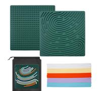 Sensory Activity Board Scheda di attività Sensoriale Silicone Fidget Toy per bambini 3+ e adulti Scheda Sensoriale Fidget con 20 Corde e Borsa da Viaggio per ADHD Autismo Ansia Stress(Verde scuro)