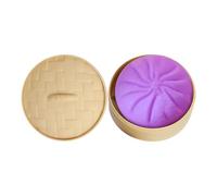 Sensory Dumpling Squeeze Toy - Soft Flour Coated Fidget, Stretchy Stress Relief Toy for Adults & Kids, Non-Sticky Malleable Dough Ball, Calm Focus Aid, Birthday Stocking Stuffer for Teens