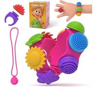 Sensory Fidget Toys Set di 22 pezzi collana portatile, bracciale e anello fidget con 15 ciondoli per alleviare l'umore del dolore, giocattoli fidget per adulti e bambini con ADHD autismo
