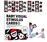 Sensory Flash Cards, Visual Stimulation Cards Set, Black and White High Contrast Educational Learning Toy, Cognitive Development Card for Early Brain Growth Use, Learning Aid