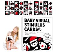 Sensory Flashcard - Newborrn Focus Tools, Visual Skill Flash | Set di immagini di stimolazione educativa, schede di visualizzazione infantili pieghevoli ad alto contrasto per potenziamento