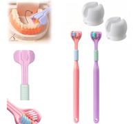 Sensory Joy Toothbrush, 3 Sided Toothbrush, Three Sided Soft Hair Tooth Toothbrush, Soft Bristles V Shaped Toothbrush, Sensory Brush, Soft and Gentle, Clean Every Tooth (2Pcs*D)
