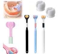 Sensory Joy Toothbrush, 3 Sided Toothbrush, Three Sided Soft Hair Tooth Toothbrush, Soft Bristles V Shaped Toothbrush, Sensory Brush, Soft and Gentle, Clean Every Tooth (3Pcs*B)