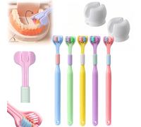 Sensory Joy Toothbrush, 3 Sided Toothbrush, Three Sided Soft Hair Tooth Toothbrush, Soft Bristles V Shaped Toothbrush, Sensory Brush, Soft and Gentle, Clean Every Tooth (5Pcs*A)