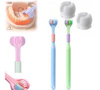 Sensory Joy Toothbrush, 3 Sided Toothbrush, Three Sided Soft Hair Tooth Toothbrush, Soft Bristles V Shaped Toothbrush, Sensory Brush, Soft and Gentle, Clean Every Tooth (2Pcs*C)